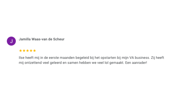 Review Jamilla Waas-van de Scheur Virtual Assistent Hands-on Hero